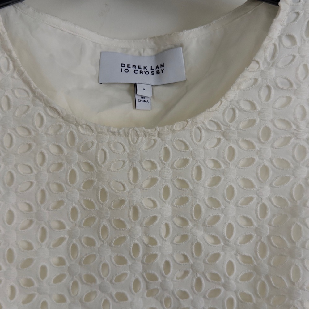 Derek Lam White Sleeveless Lace Blouse - Picture 3 of 4